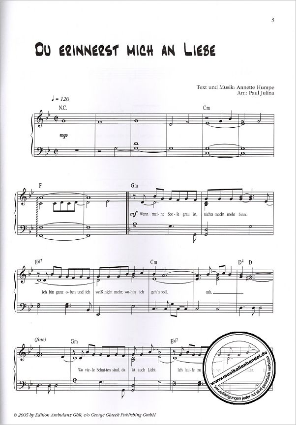 Notenbild für ISBN 3-938993-04-9 - PIANO ZEIT 1 - DIE SCHOENSTEN BALLADEN