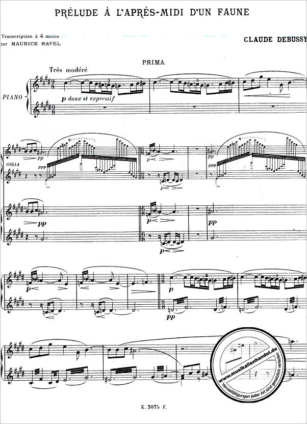 Notenbild für JOBERT 3075 - PRELUDE A L'APRES MIDI D'UN FAUNE
