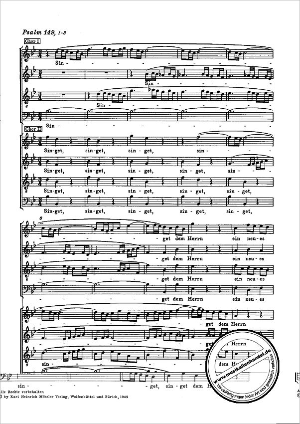 Notenbild für M 64011-02 - SINGET DEM HERRN EIN NEUES LIED BWV 225