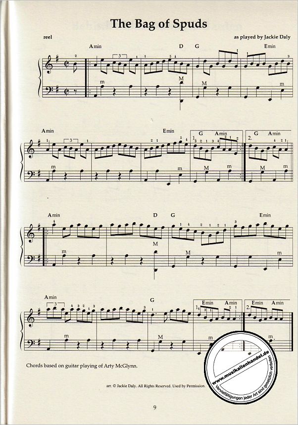 Notenbild für MB 97211BCD - 100 IRISH TUNES FOR PIANO AKKORDEON