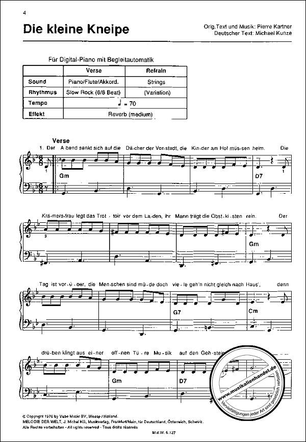 Notenbild für MDW 84810-93-10 - DEUTSCHE SCHLAGER REVUE (PIANO PLAYER)