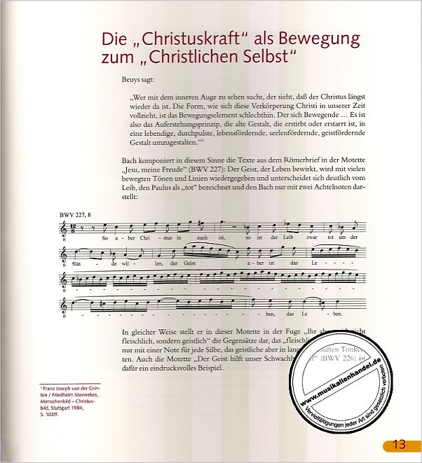Notenbild für MERS 1585 - BACH UND BEUYS