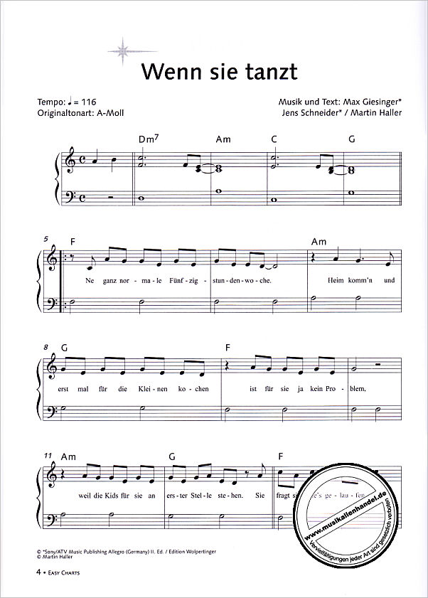 Notenbild für MF 3508 - EASY CHARTS 8