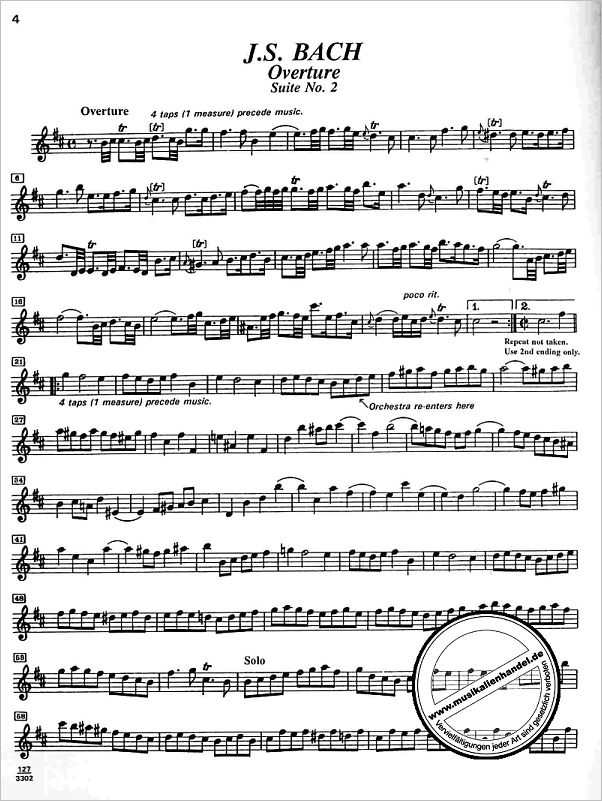 Notenbild für MMO 3302 - OUVERTUERE (ORCHESTERSUITE) 2 H-MOLL BWV 1067