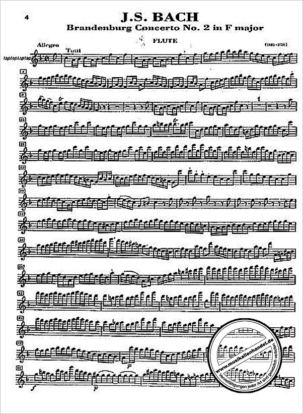Notenbild für MMO 3306 - BRANDENBURGISCHES KONZERT 2 F-DUR BWV 1047 + KONZERT D-DUR HOB 7/