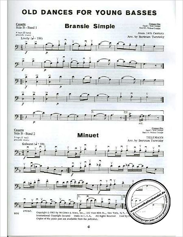 Notenbild für MMO 4301 - MUSIC FOR DOUBLE BASS & PIANO