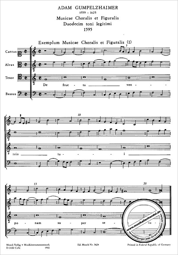 Notenbild für MOE 3624 - MUSICA CHORALIS ET FIGURALIS DUODECIM TONI LEGITIMI