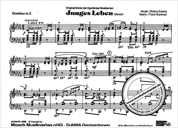 Notenbild für MOSCH 0088 - JUNGES LEBEN - MARSCH