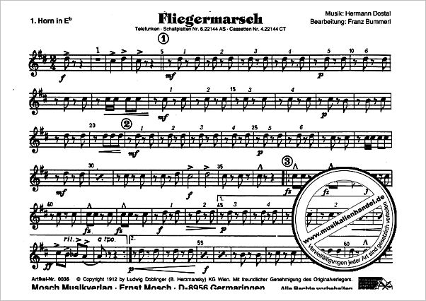 Notenbild für MOSCH 0241-HRNES1 - FLIEGERMARSCH