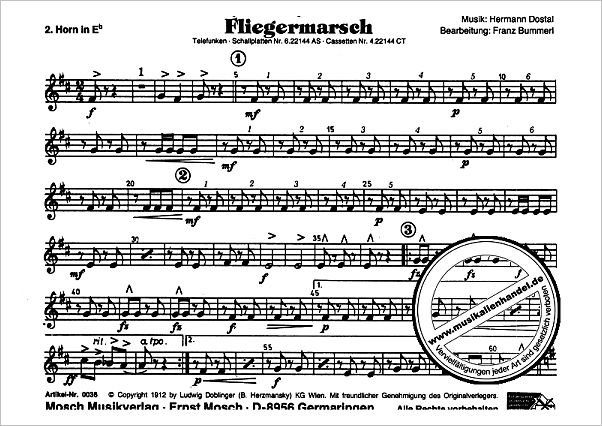 Notenbild für MOSCH 0241-HRNES2 - FLIEGERMARSCH