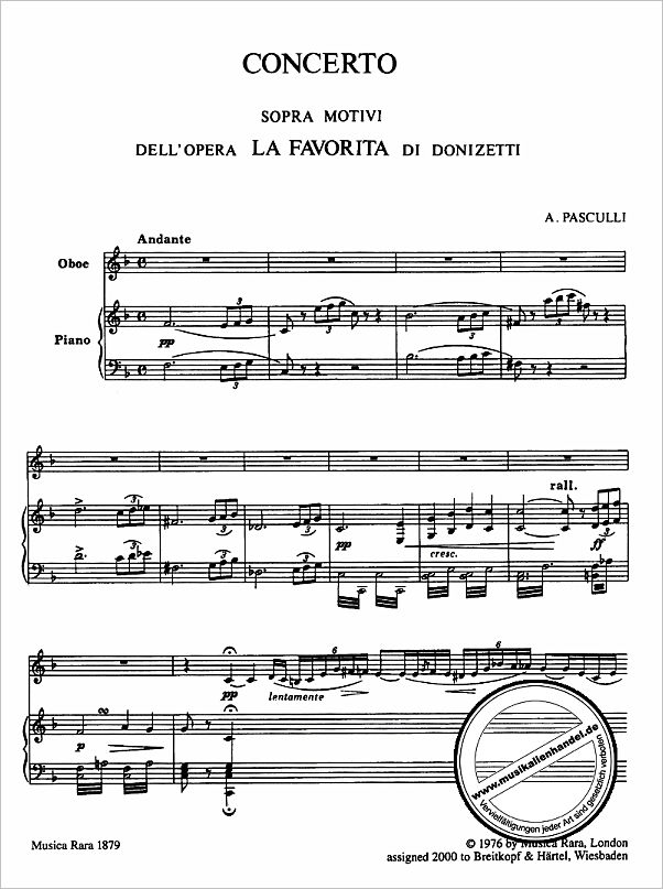 Notenbild für MR 1879 - CONCERTO SOPRA LA FAVORITA (DONIZETTI)