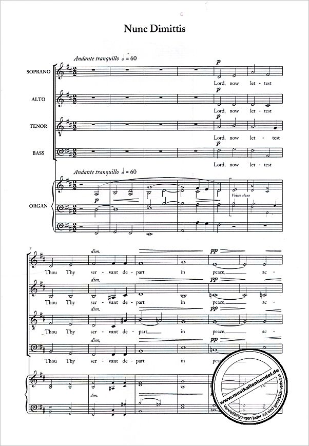 Notenbild für MSNOV 291907 - MAGNIFICAT UND NINC DIMITTIS IN D