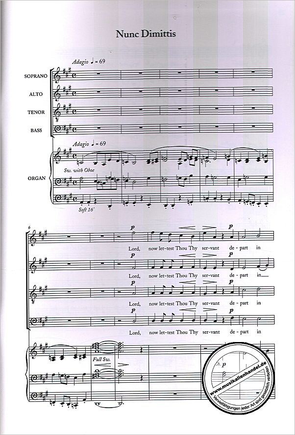 Notenbild für MSNOV 291940 - MAGNIFICAT UND NUNC DIMITTIS
