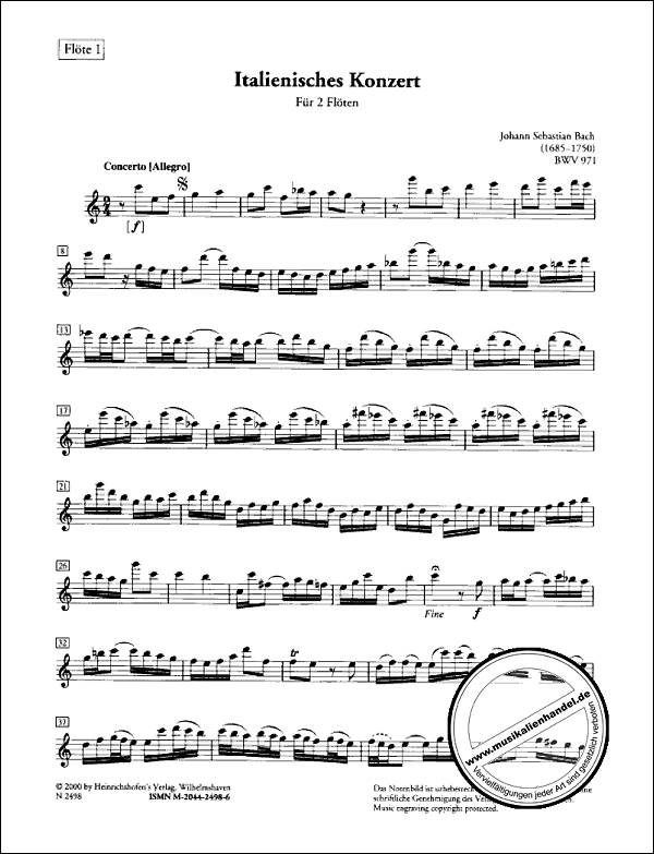 Notenbild für N 2498 - ITALIENISCHES KONZERT F-DUR BWV 971