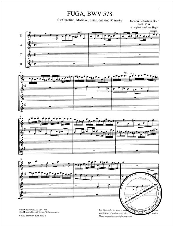 Notenbild für N 3930 - FUGE G-MOLL BWV 578