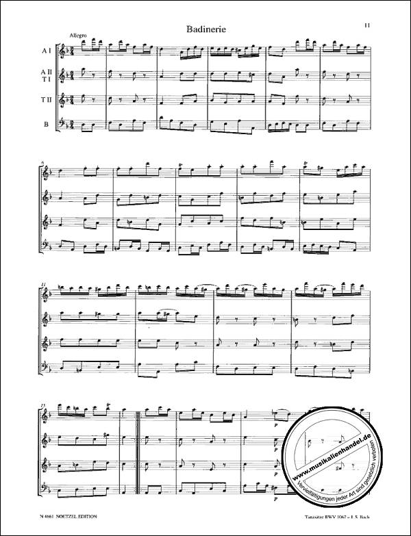 Notenbild für N 4661 - TANZSAETZE AUS SUITE NR 2 BWV 1067