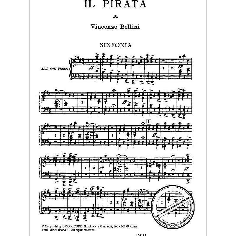 Notenbild für NR 108189-05 - IL PIRATA