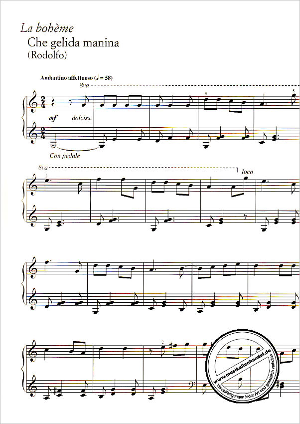 Notenbild für NR 141202 - Puccini für Klavier (erleichtert)