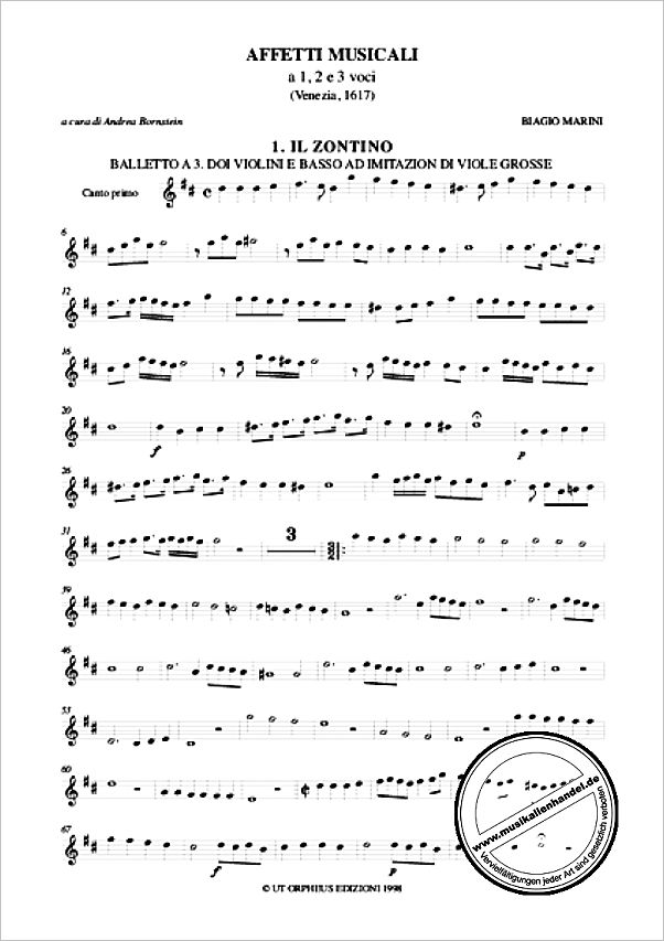Notenbild für ORPHEUS -RCF15B - AFFETTI MUSICALI A 1 2 3 VOCI