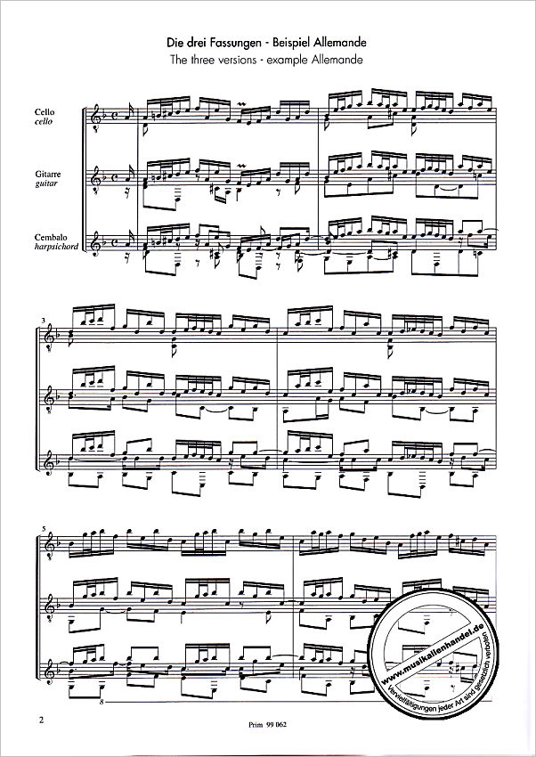 Notenbild für PRIM 99062 - FRANZOESISCHE SUITE 2 D-MOLL BWV 813 (CEMB)