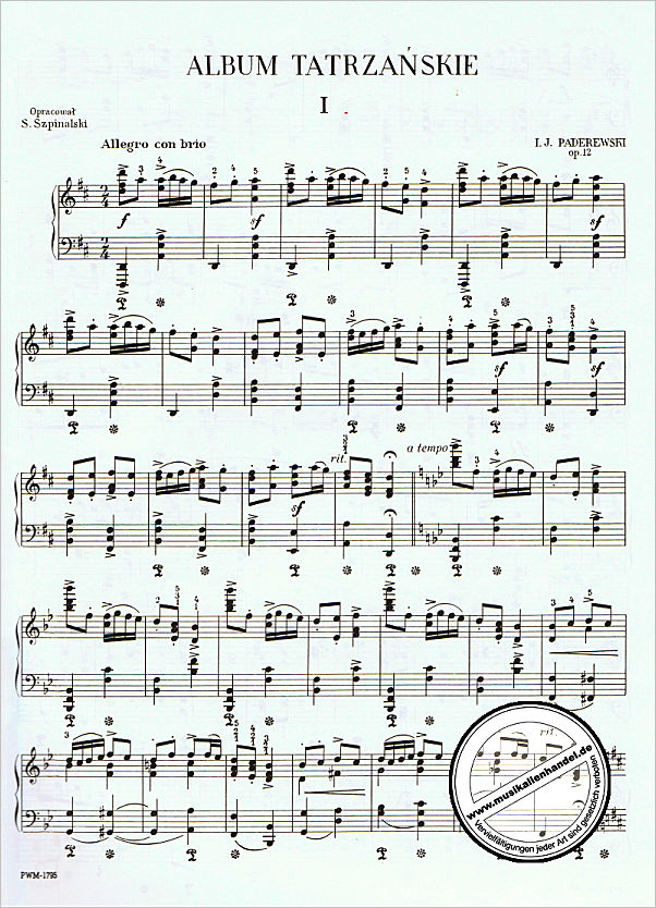 Notenbild für PWM 1795 - ALBUM TATRZANSKIE