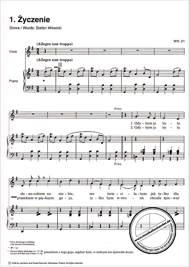 5160-21　PIESNI　SONGS　Chopin　von　LIEDER　I　PIOSNKI　Noten　Frederic　PWM