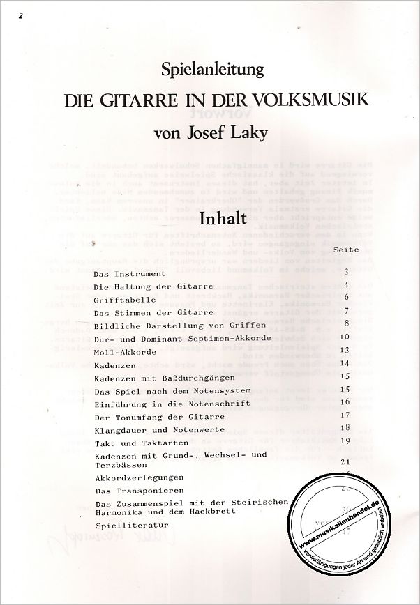Notenbild für ROSENZOPF 501 - DIE GITARRE IN DER VOLKSMUSIK 1