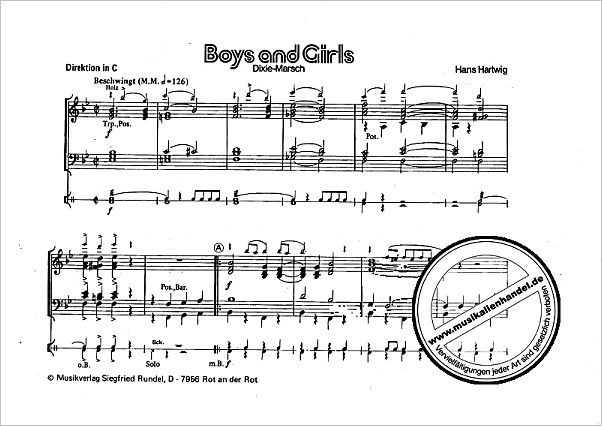 Notenbild für RUNDEL 0137 - BOYS AND GIRLS - DIXIE MARSCH