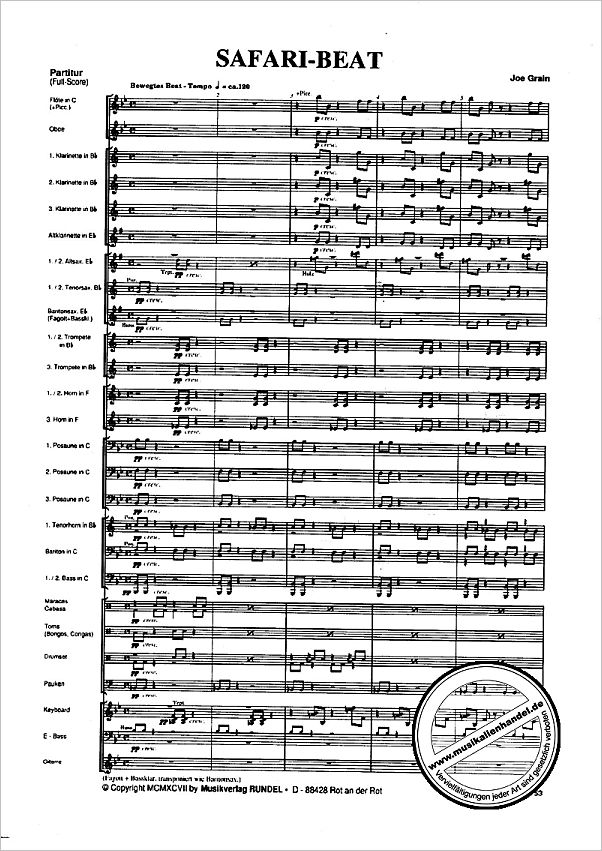 Notenbild für RUNDEL 1753 - SAFARI BEAT