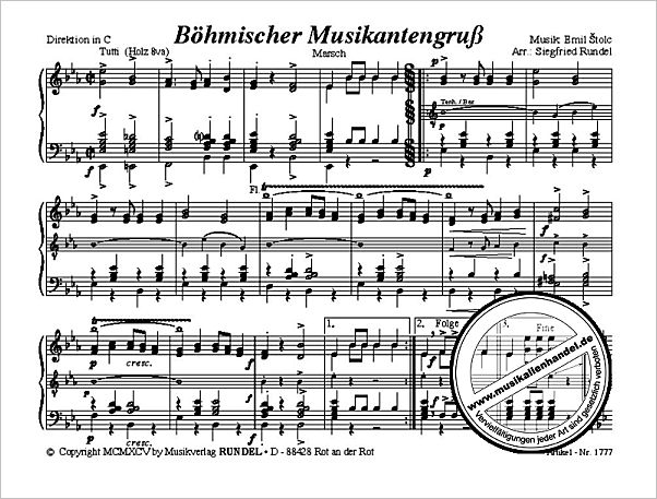 Notenbild für RUNDEL 1777 - BOEHMISCHER MUSIKANTENGRUSS