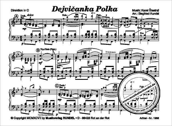 Notenbild für RUNDEL 1988-DIR - DEJVICANKA POLKA