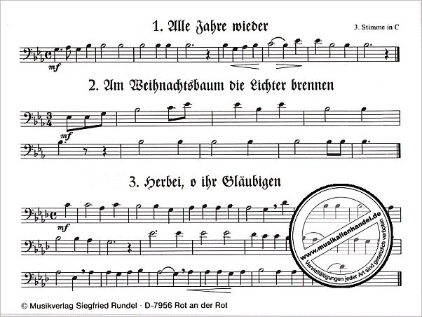 Notenbild für RUNDEL 0405-3C - 27 LIEDER ZUR WEIHNACHTSZEIT 1