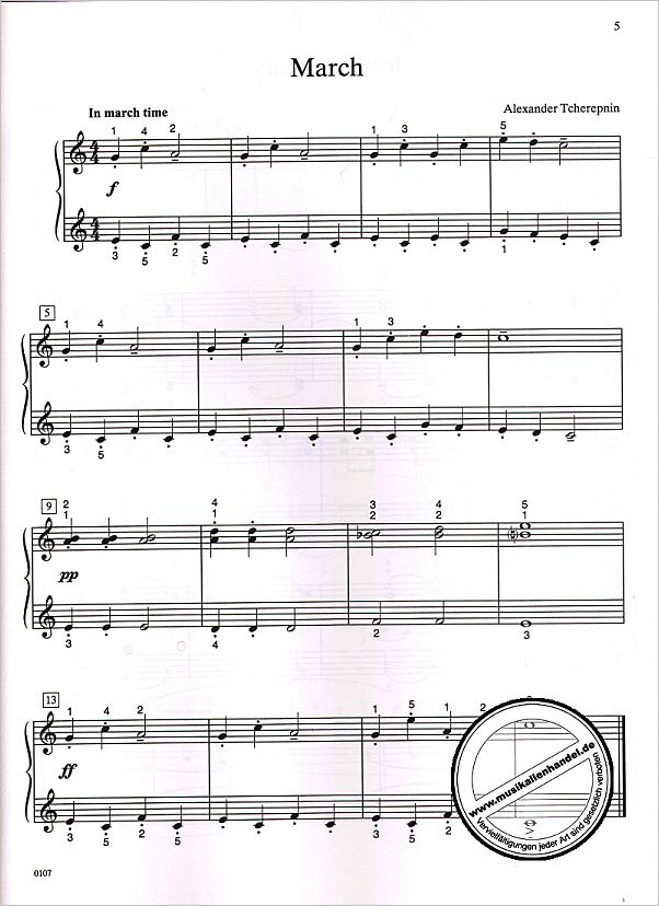Notenbild für SBM 107 - CONTEMPORARY PIANO LITERATURE 1