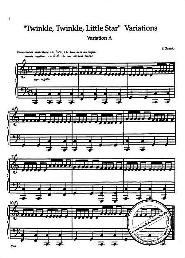 Notenbild für SBM 749 - SUZUKI PIANO ENSEMBLE MUSIC 1