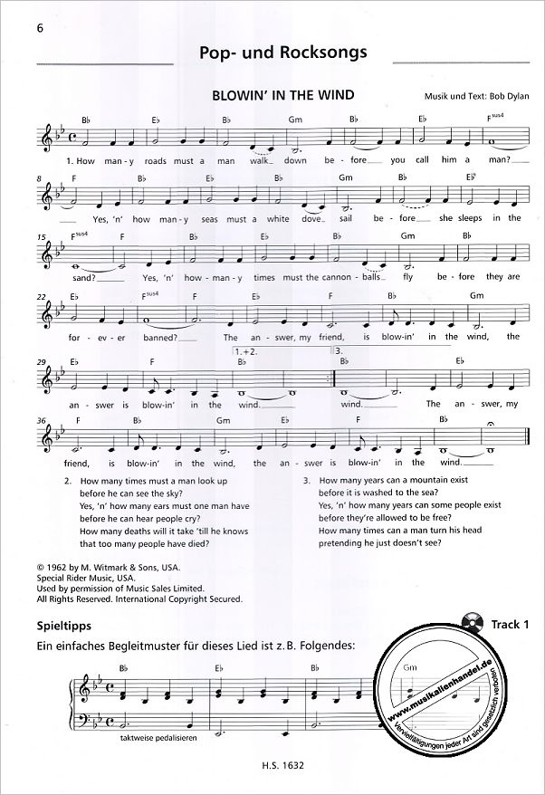 Notenbild für SIK 1632 - PLAY ON - SONGBOOK FOR PIANO