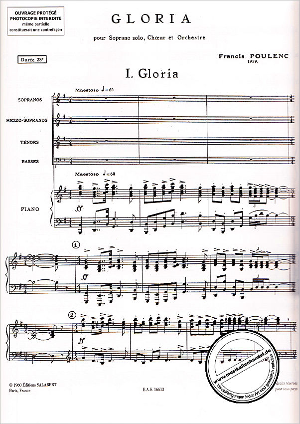 Notenbild für SLB 1688 - Gloria