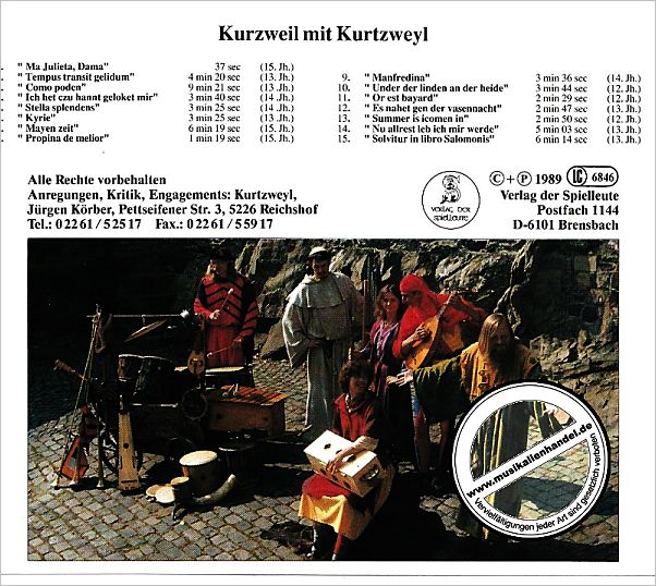 Notenbild für SPIEL 8902-CD - KURZWEIL MIT KURTZWEYL