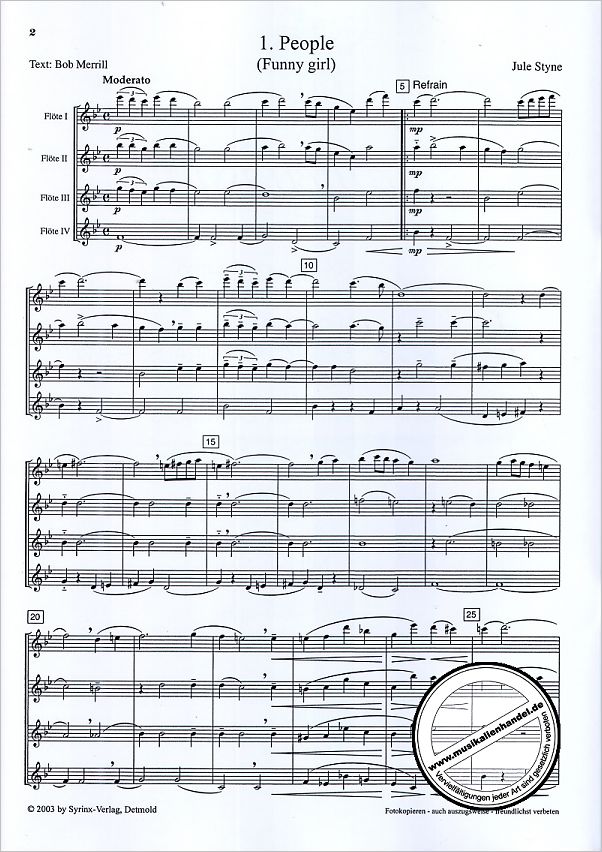 Notenbild für SYRINX 109 - FLAUTETTISSIMO 2 - MUSICAL