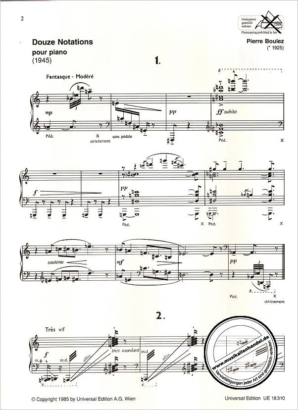 Notenbild für UE 18310 - 12 NOTATIONS