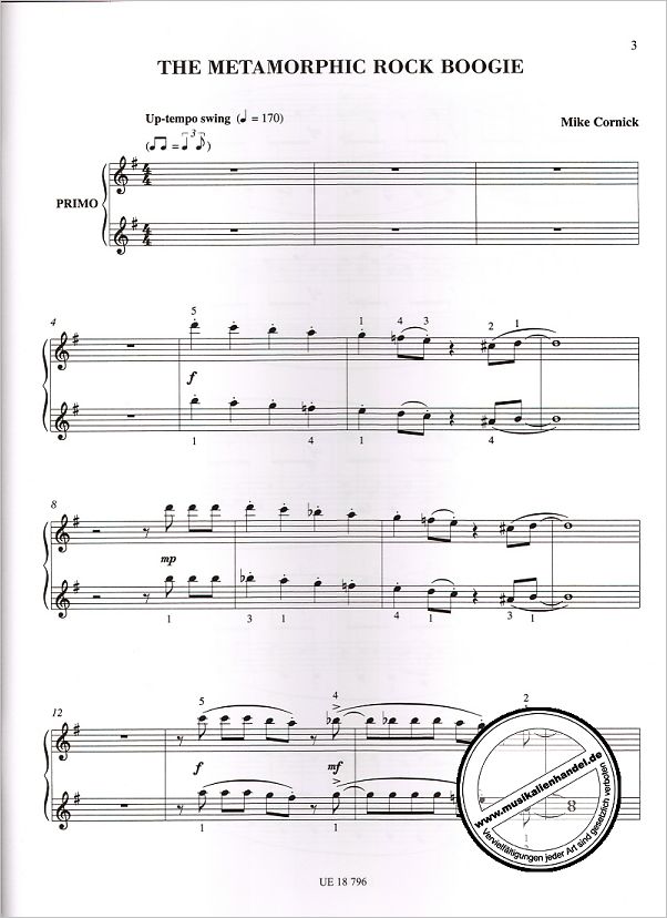 Notenbild für UE 18796 - BOOGIE PIANO DUETS