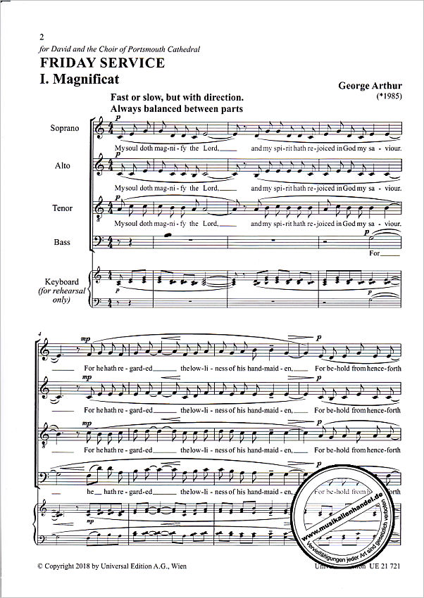 Notenbild für UE 21721 - Magnificat