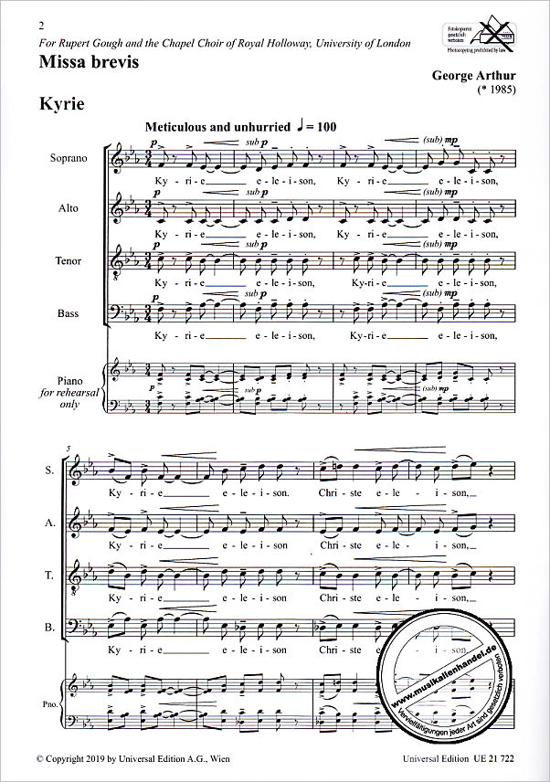 Notenbild für UE 21722 - Missa brevis