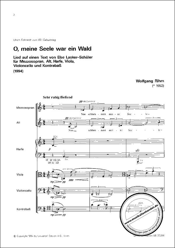 Notenbild für UE 30206 - O MEINE SEELE WAR EIN WALD (1994)