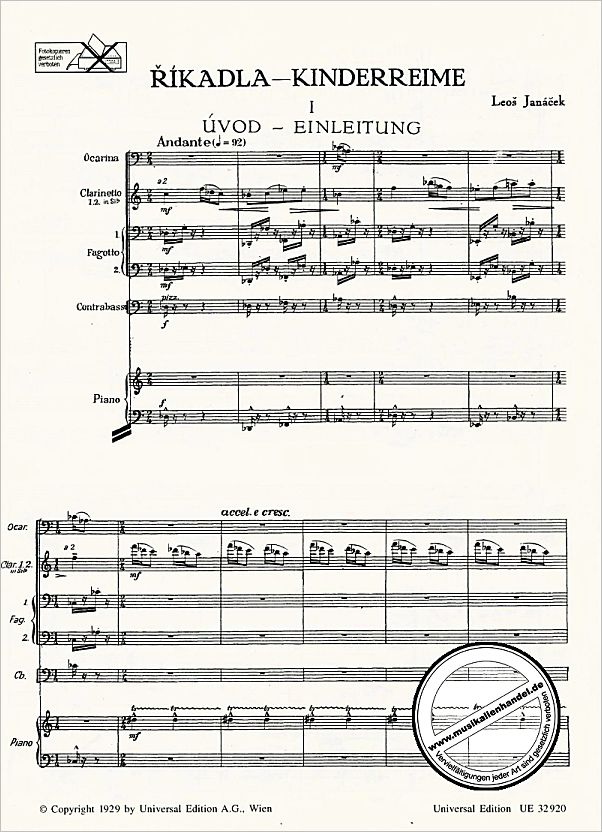 Notenbild für UE 32920 - RIKADLA (KINDERREIME) (1926)