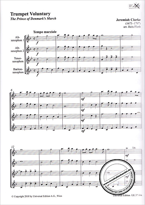 Notenbild für UE 37994 - Quartette Junior 1
