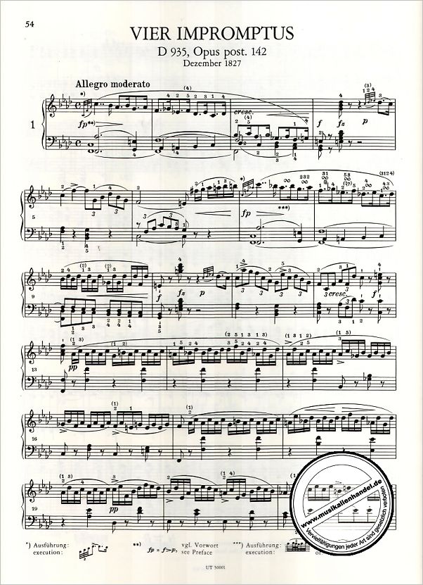 Notenbild für UT 50001 - IMPROMPTUS + MOMENTS MUSICAUX