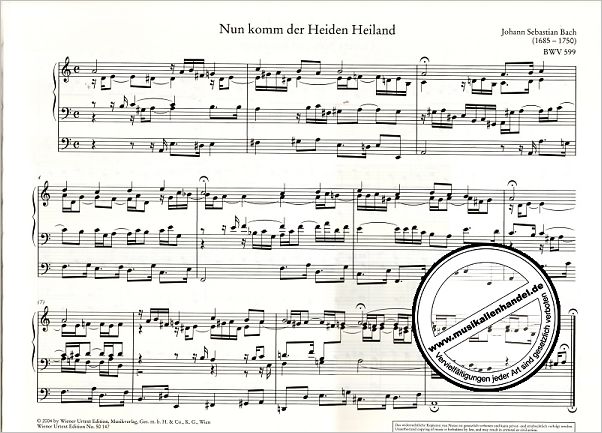 Notenbild für UT 50147 - ORGELBUECHLEIN BWV 599-644