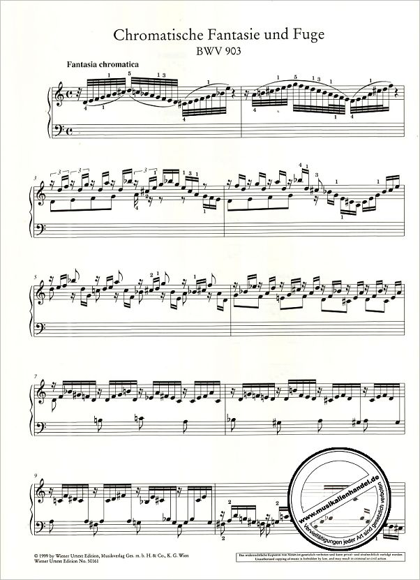 Notenbild für UT 50161 - CHROMATISCHE FANTASIE + FUGE BWV 903 903A