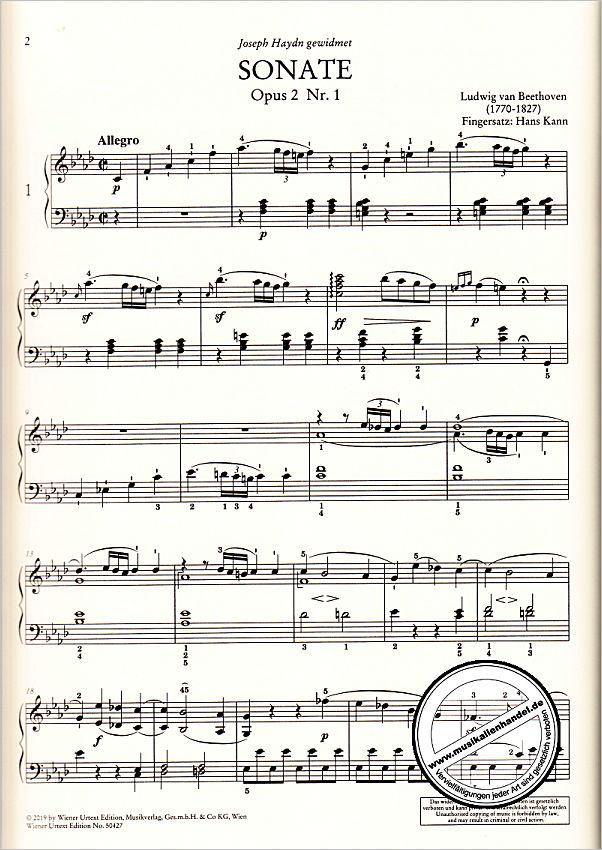 Notenbild für UT 50427 - Sonaten 1