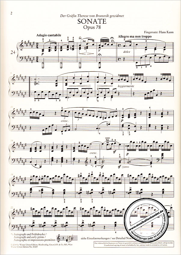 Notenbild für UT 50429 - Klaviersonaten 3